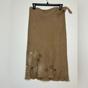 Wrap Skirt with Floral Detail